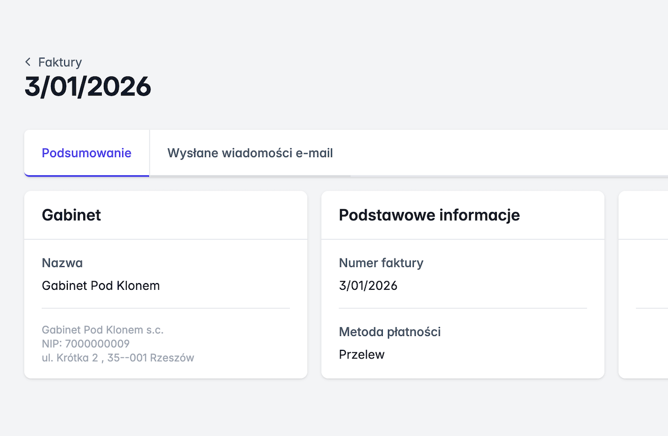 Faktury dla gabinetów lekarskich